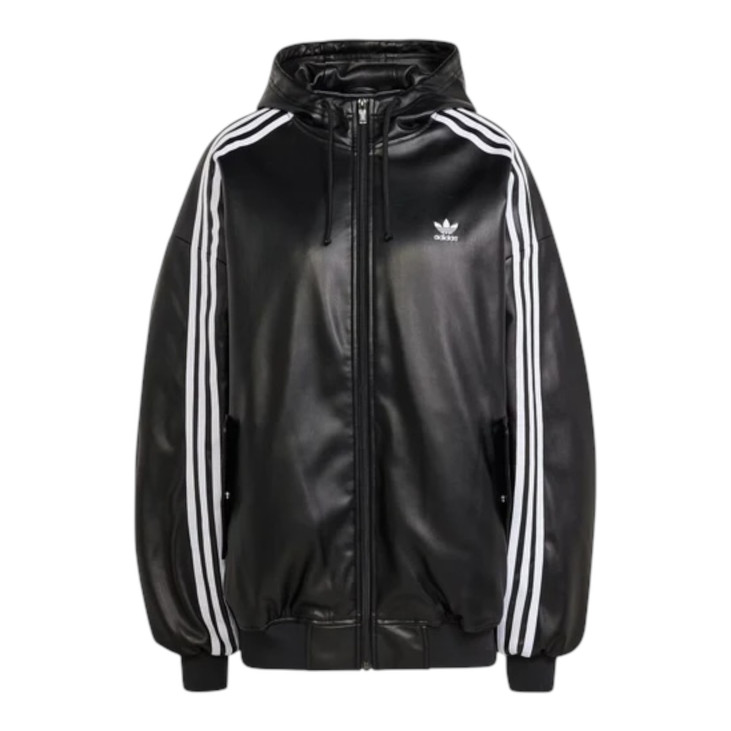 Adidas Adilenium Oversized Faux Leather Jacket